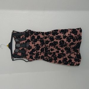 Pink and Black Floral Dress